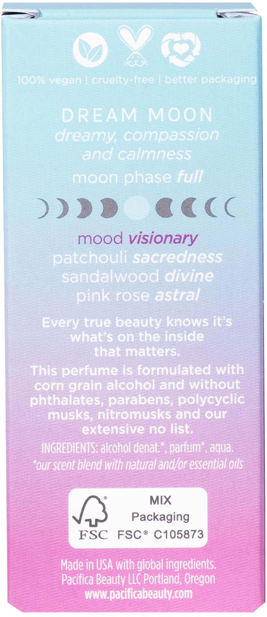 Pacifica Beauty, Dream Moon Spray Perfume, Pink Rose, Sandalwood, Patchouli Notes, Womens Fragrance, Natural & Essential Oils, Clean Fragrance, Vegan & Cruelty Free - Image 4