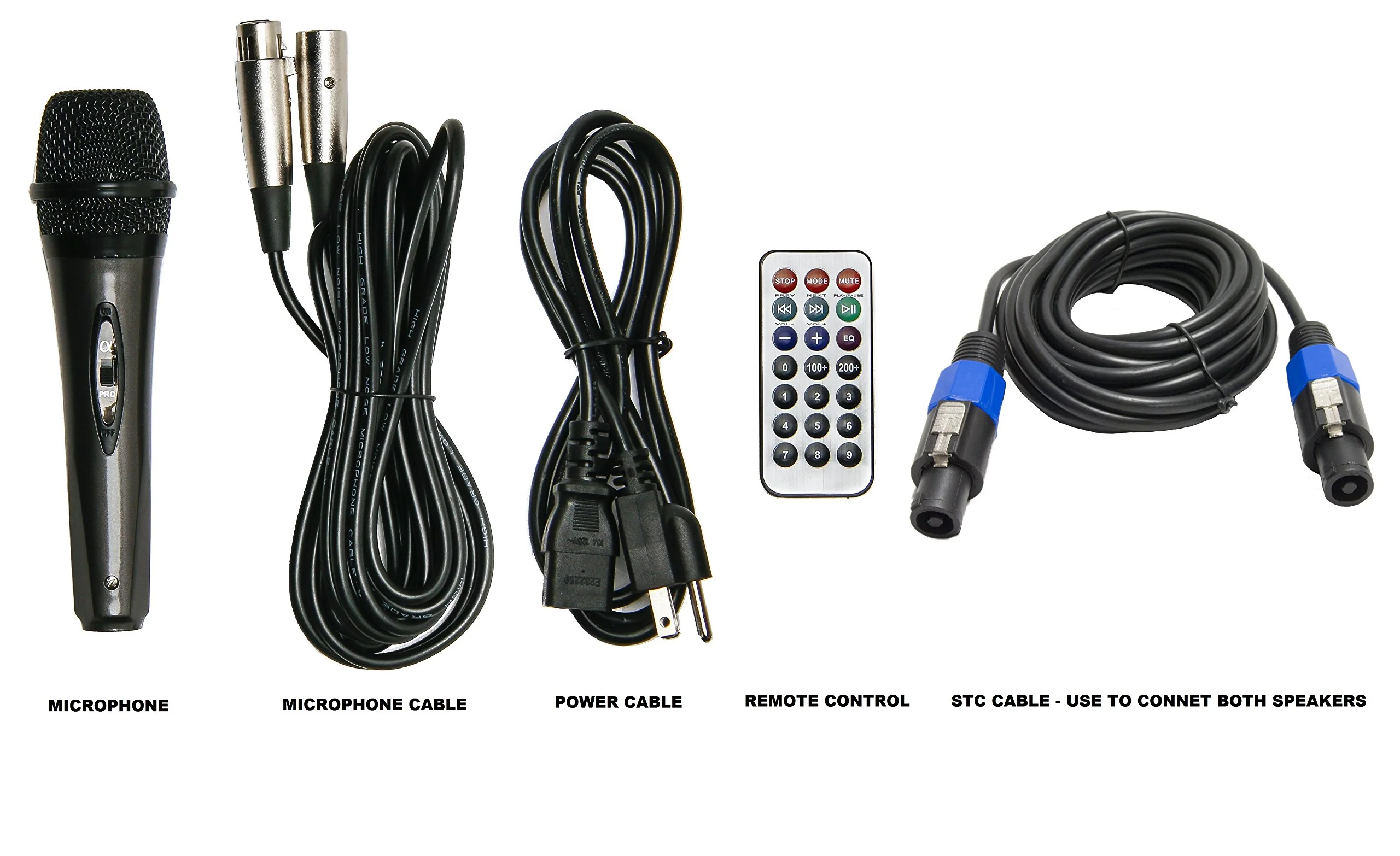 Pair Alphasonik All-in-one 15" Powered 2500W PRO DJ Amplified Loud Speakers Tripod Stands Cable and Microphone - Image 2