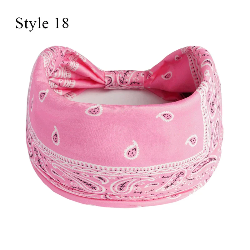 Paisley Stretch Hairbands Pot Dot Knot Elastic Turban Headwrap Boho Flower Print Wide Headband Hair Accessories Outdoor Fashion - Image 21