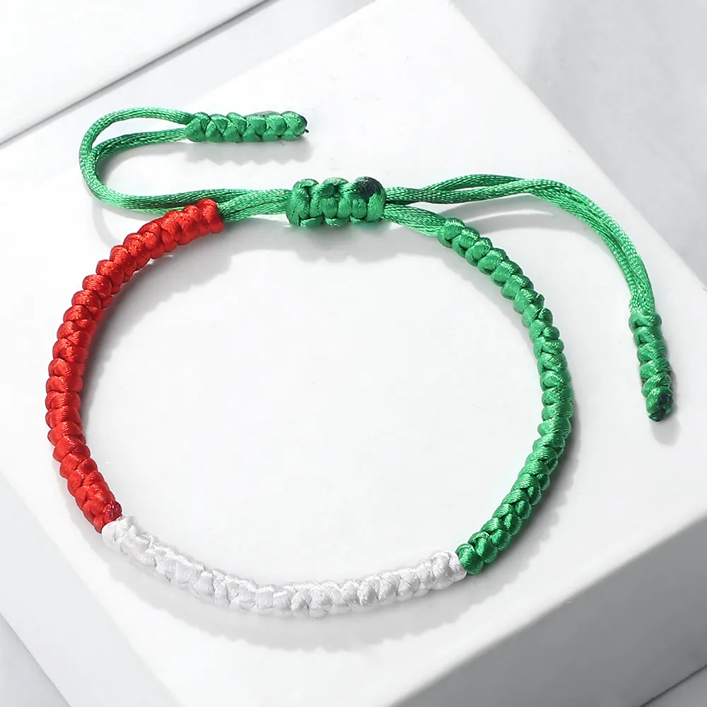 Palestine Israel Flag Bracelet Green Black Blue Rope Braid Bangles Middle East Country Flags Color Kuwait Bracelets Patriot Gift - Image 13