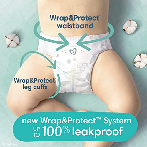 Pampers Pure Protection Diapers Newborn - Size 0, 76 Count, Hypoallergenic Premium Disposable Baby Diapers - Image 7