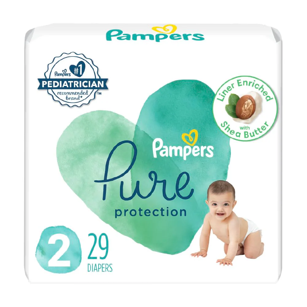 Pampers Pure Protection Diapers Size 2, 29 count - Disposable Diapers