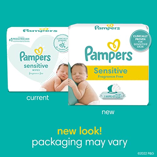 Pampers Sensitive Baby Wipes - Baby Wipes Combo, 84 Count (Pack of 12), Water Based, Hypoallergenic and Unscented (Packaging May Vary) - Image 8
