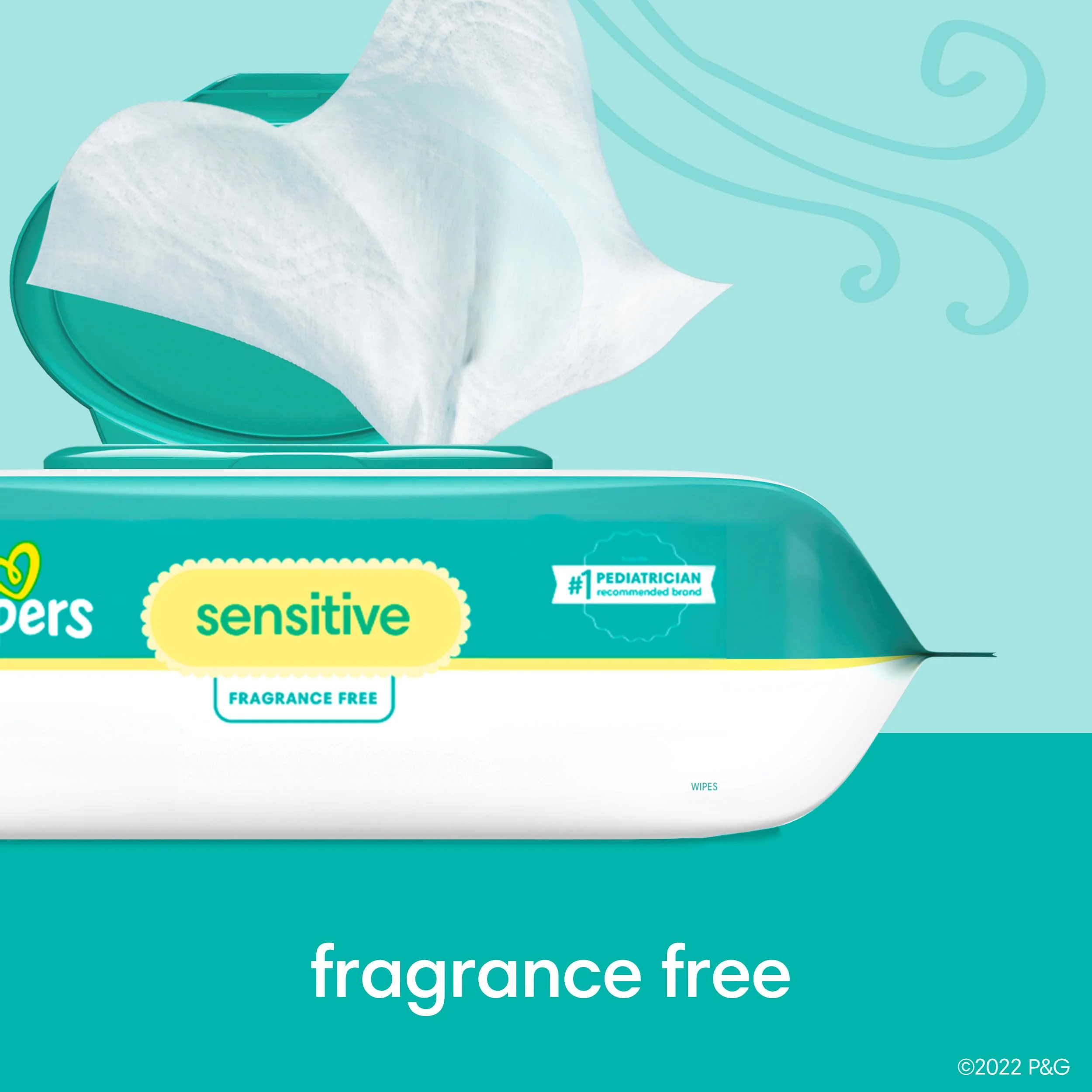 Pampers Sensitive Baby Wipes, Water Based, Hypoallergenic and Unscented, 8 Flip-Top Packs (672 Wipes Total) - Image 8