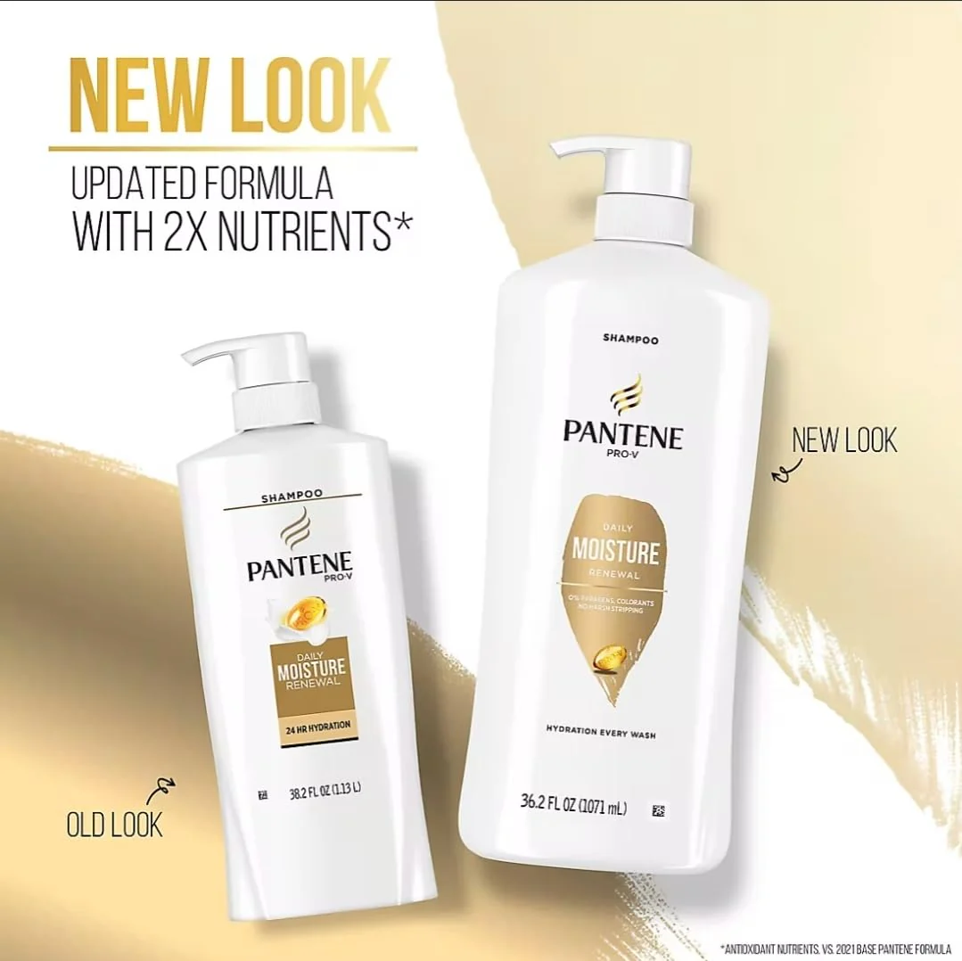 Pantene Pro-V Daily Moisture Renewal Shampoo, 36.2 oz (Pack of 2) - Image 2