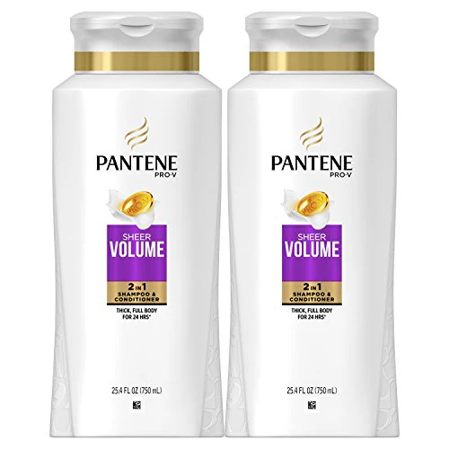 Pantene Sheer Volume 2 in 1 Shampoo and Conditioner 25.4 Fl Oz (Pack of 2)