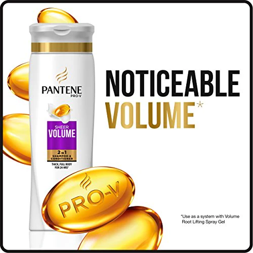 Pantene Sheer Volume 2 in 1 Shampoo and Conditioner 25.4 Fl Oz (Pack of 2) - Image 5