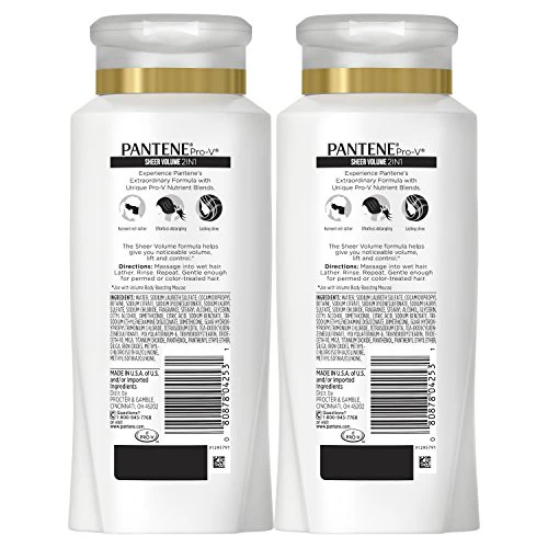 Pantene Sheer Volume 2 in 1 Shampoo and Conditioner 25.4 Fl Oz (Pack of 2) - Image 6