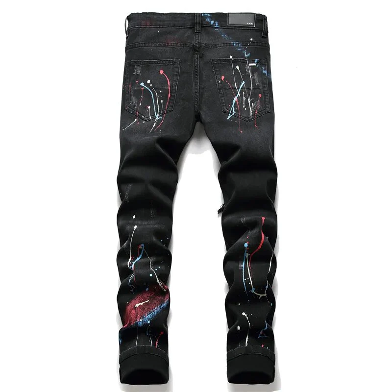 Pants Men Jeans Jean Homme Pantalones Hombre Slim Denim Trousers Biker High Quality Male Straight Casual Designer Ripped - Image 2