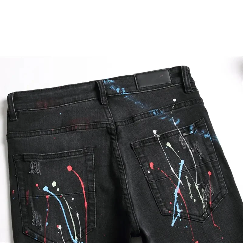 Pants Men Jeans Jean Homme Pantalones Hombre Slim Denim Trousers Biker High Quality Male Straight Casual Designer Ripped - Image 5