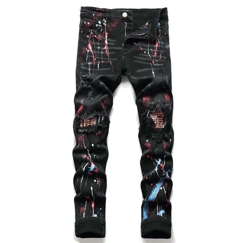 Pants Men Jeans Jean Homme Pantalones Hombre Slim Denim Trousers Biker High Quality Male Straight Casual Designer Ripped - Image 6