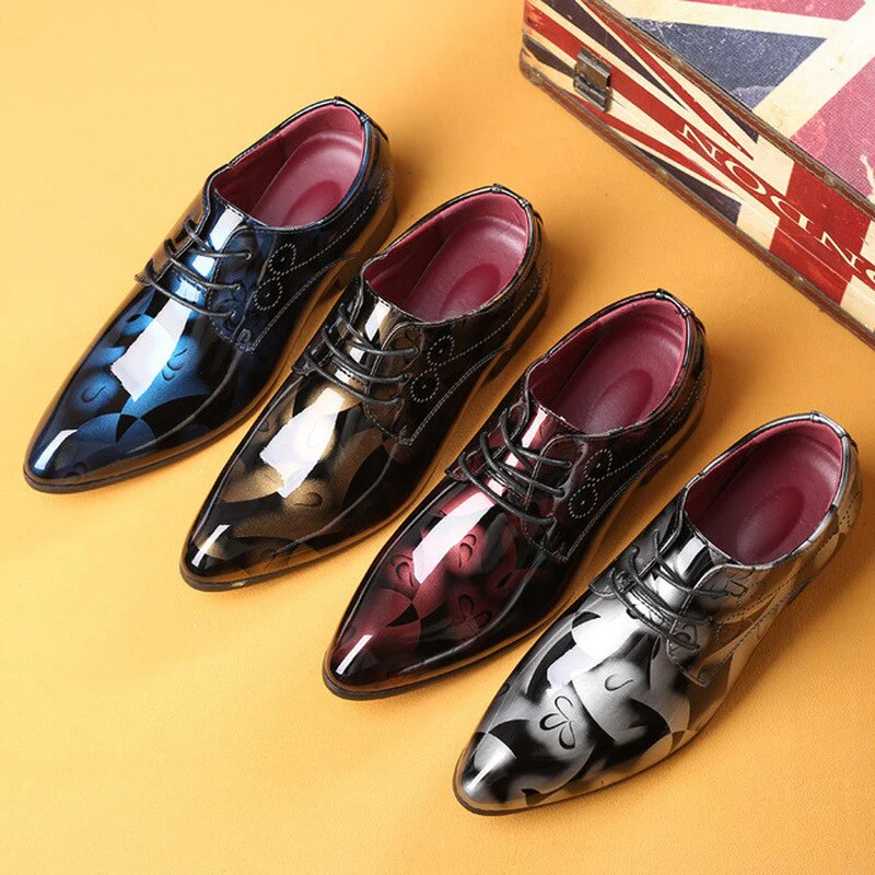 Patent Leather Oxford Shoes for Men Dress Shoes Men Formal Shoes Pointed Toe Business Wedding Shoes Plus Size 50 Dress Shoes - Image 8