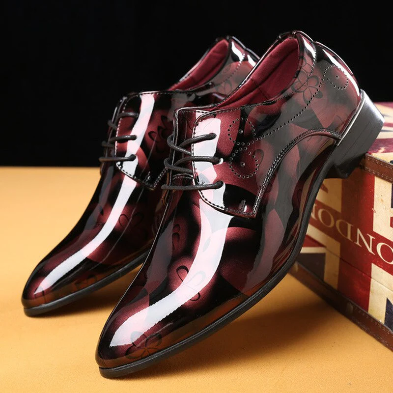 Patent Leather Oxford Shoes for Men Dress Shoes Men Formal Shoes Pointed Toe Business Wedding Shoes Plus Size 50 Dress Shoes - Image 9