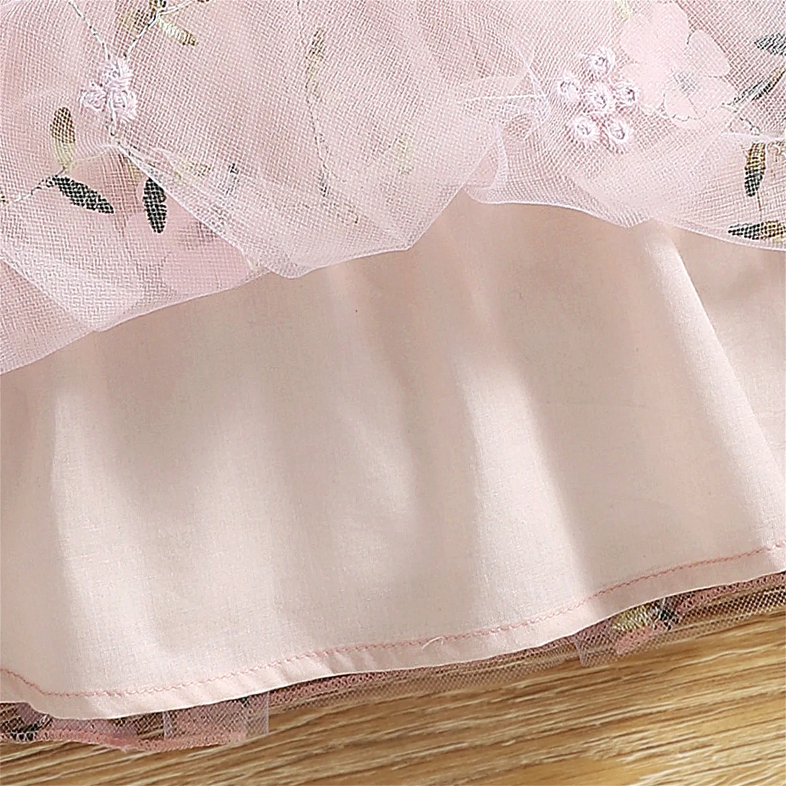 PatPat Baby Dress Baby Girl Clothes New Born Infant Party Dresses Pink Ribbed Bowknot Floral Mesh for NewBorn Kids Birthday - Image 5