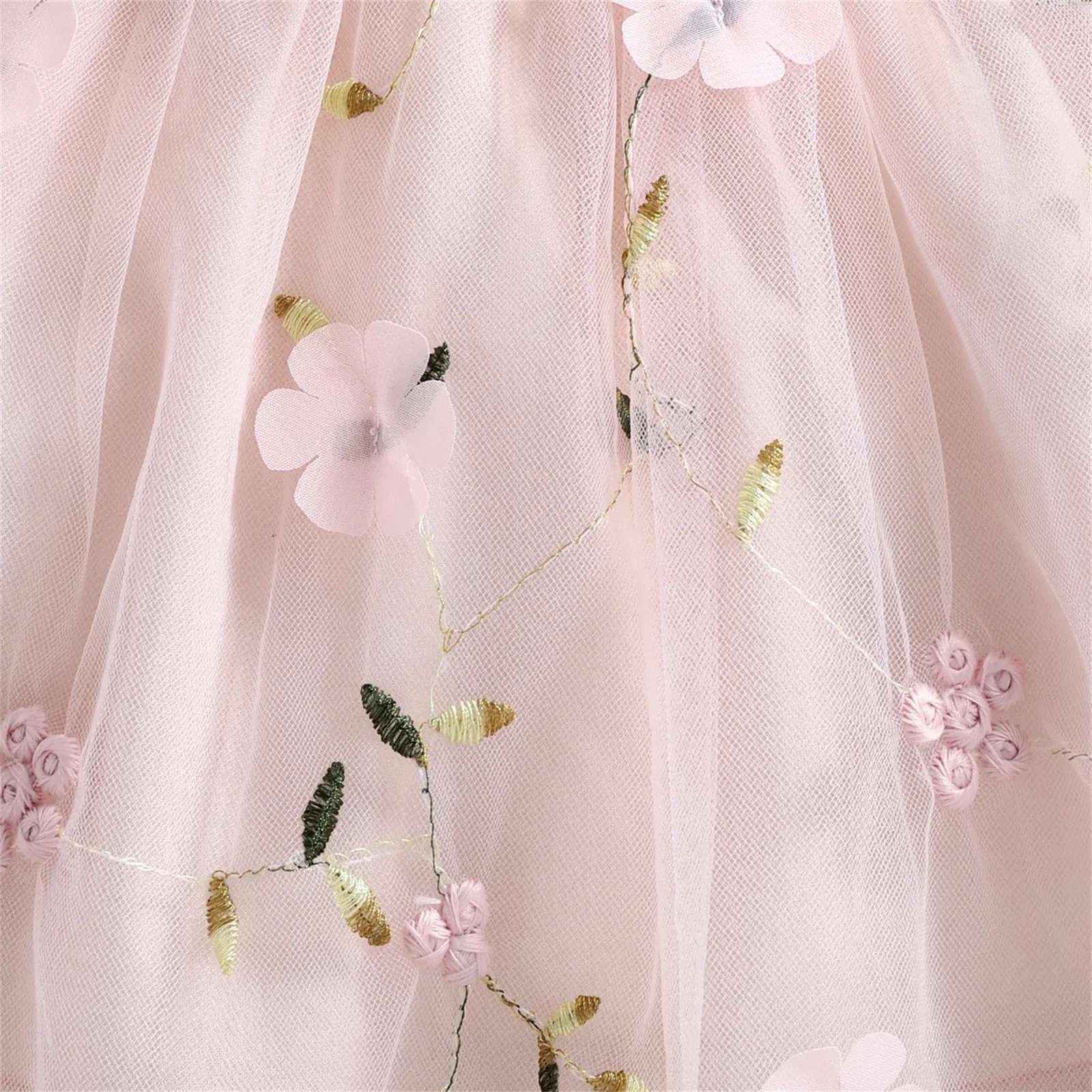 PatPat Baby Dress Baby Girl Clothes New Born Infant Party Dresses Pink Ribbed Bowknot Floral Mesh for NewBorn Kids Birthday - Image 7