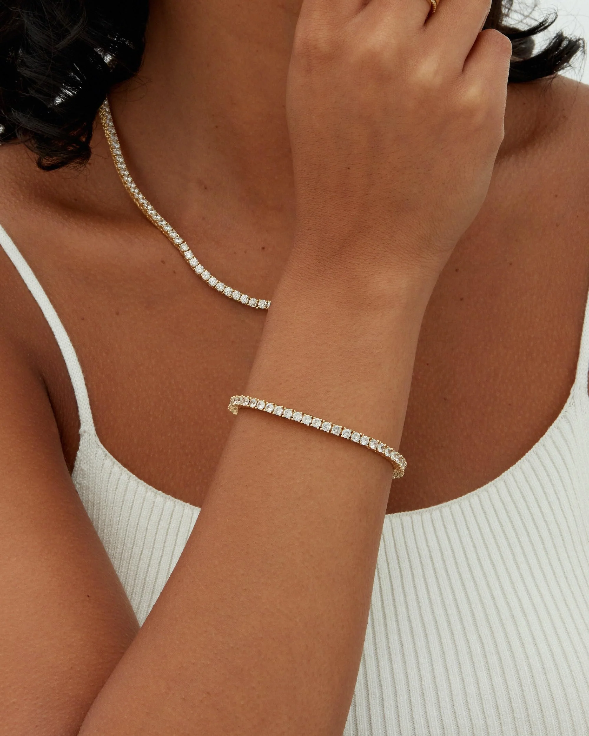 PAVOI 14K Gold Plated 3mm Cubic Zirconia Classic Tennis Bracelet | Gold Bracelets for Women | Size 6.5-7.5 Inch - Image 6
