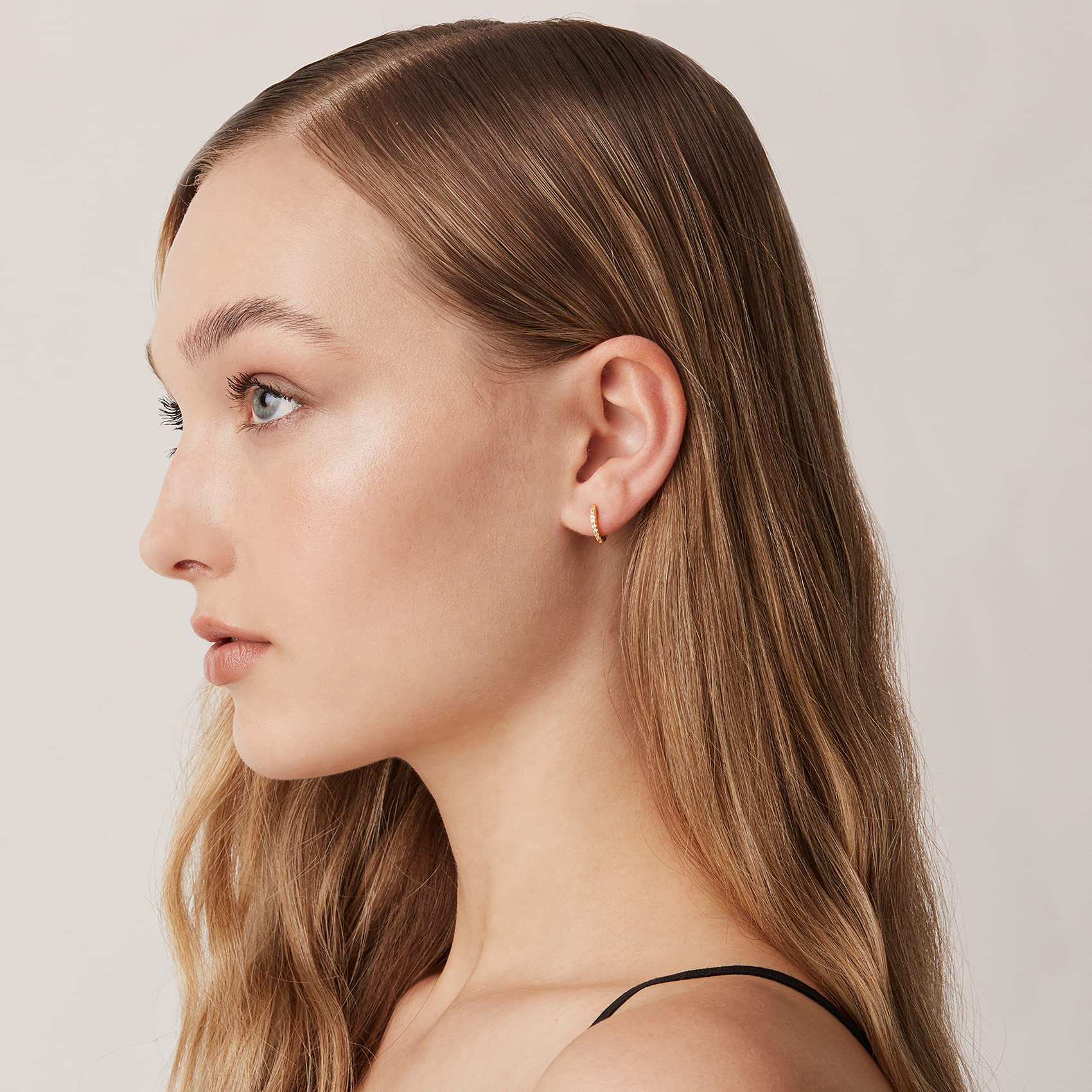 PAVOI Womens 14K Yellow Gold-Plated-Base Cubic Zirconia Cuff Earring - Image 3