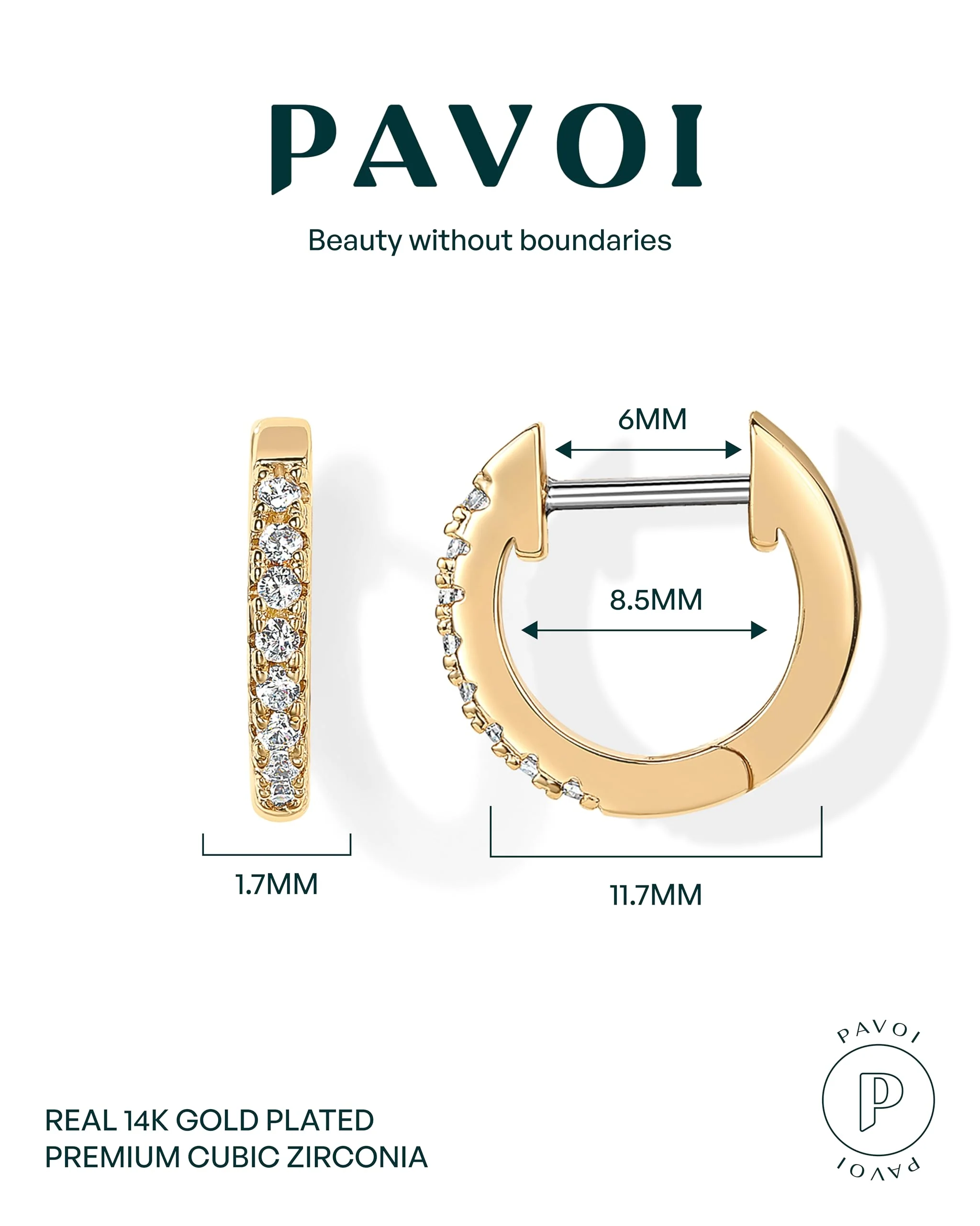PAVOI Womens 14K Yellow Gold-Plated-Base Cubic Zirconia Cuff Earring - Image 4