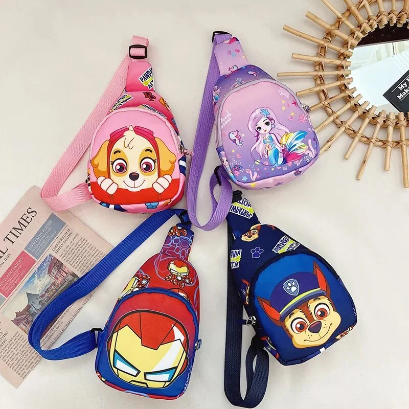 PAW Patrol Children's Chest Bag Baby Boy Girl Cute Mini Outdoor Shoulder Bags Small Cartoon Chase Skye Dog Kid Zipper Wasit Bag - Image 2