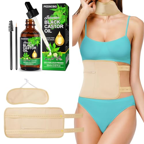 PEDSCBG Castor Oil Pack , Less Stress. Reusable Organic Castor Oil Pack (Certified Organic Castor Oil Included) (Nude) - Image 2