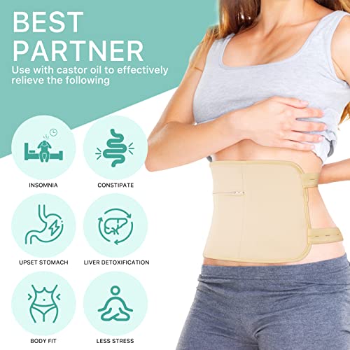 PEDSCBG Castor Oil Pack , Less Stress. Reusable Organic Castor Oil Pack (Certified Organic Castor Oil Included) (Nude) - Image 6