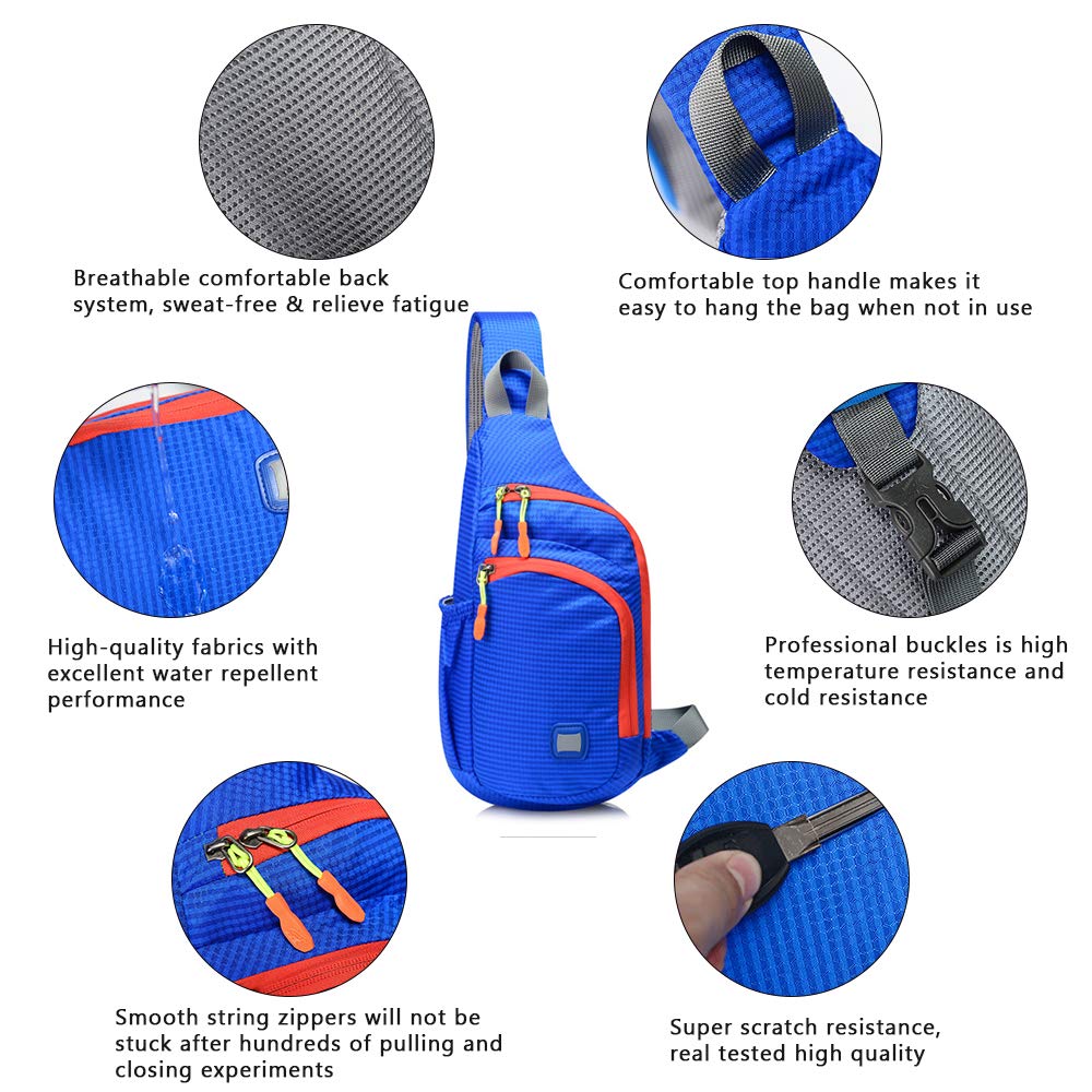 Peicees Small Sling Backpack Waterproof Unisex Shoulder Bag Chest Crossbody Daypack - Image 8