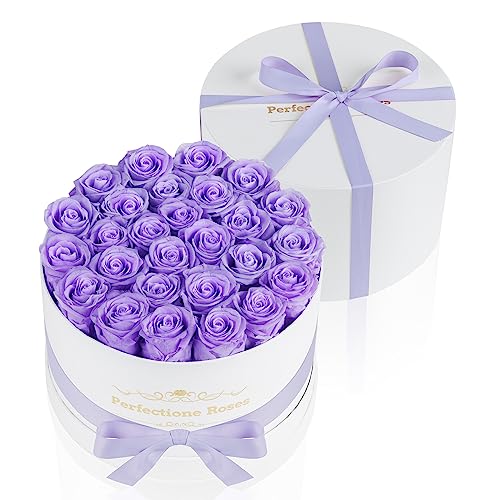 Perfectione Roses Forever Real Roses in a Box, Preserved Rose That Last Up to 3 Years, Flowers for Delivery Prime Birthday Valentines Day Gifts for Her, Mothers Day Flower (Light Purple) - Image 2