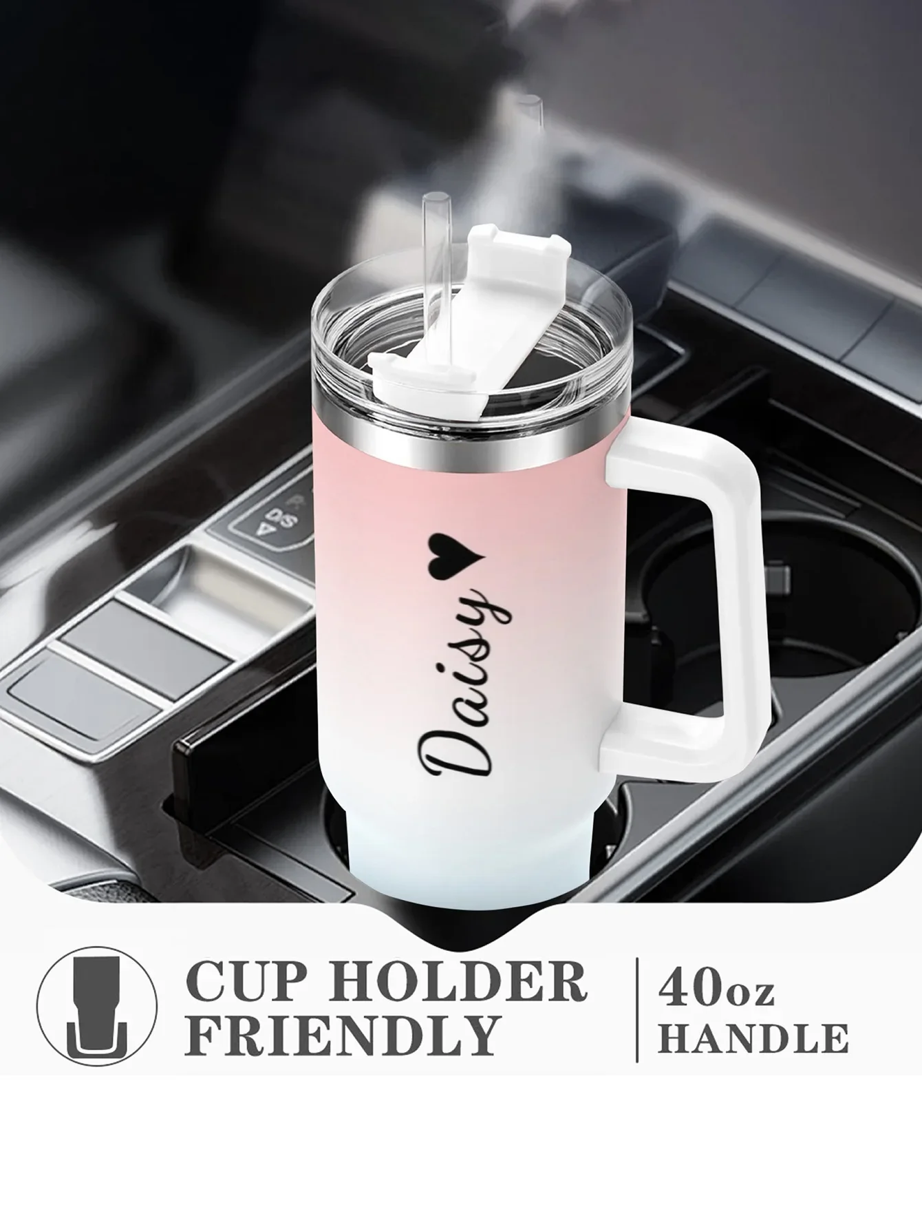 Personalized 40 ounce water cup Customized picture text travel cup Stainless steel water cup Insulated water cup - Image 2