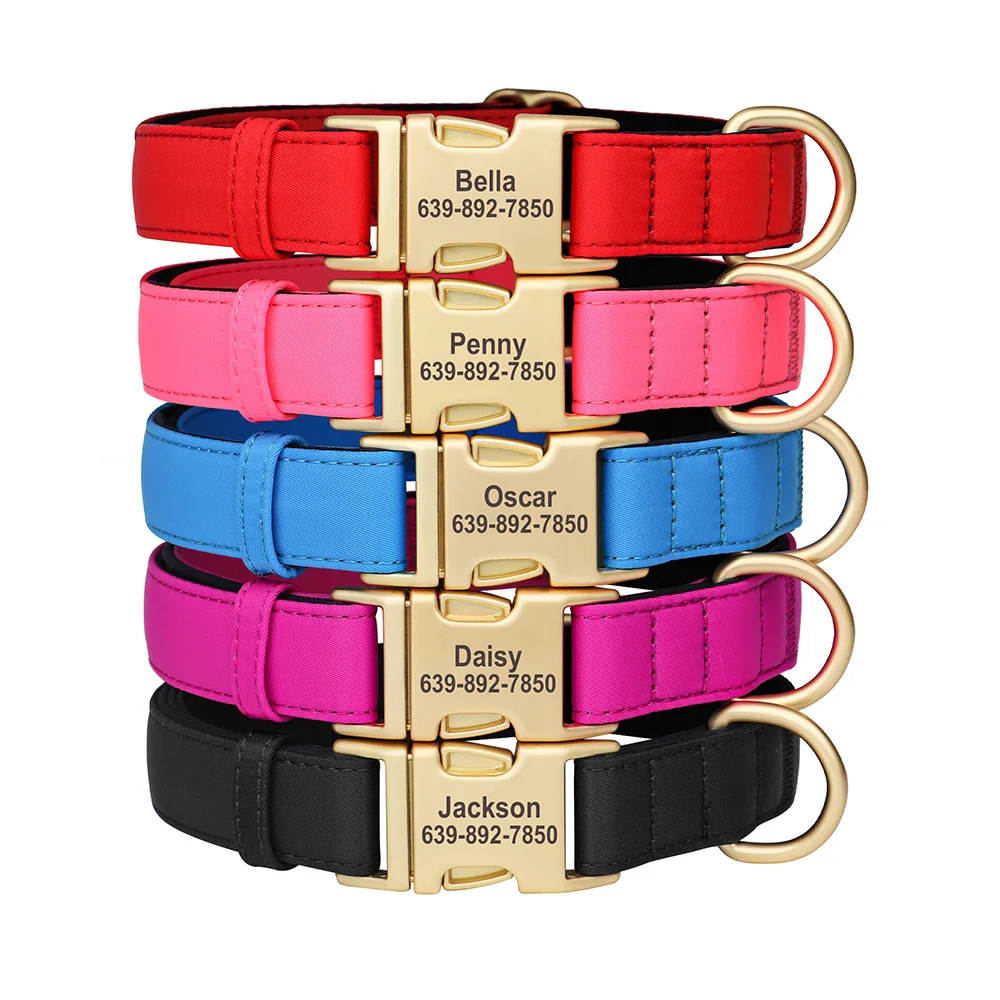 Personalized Nylon Dog Collar Mesh Breathable Padded Dog Collars Custom Pet ID Collars Waterproof Necklace for Small Medium Dogs - Image 2