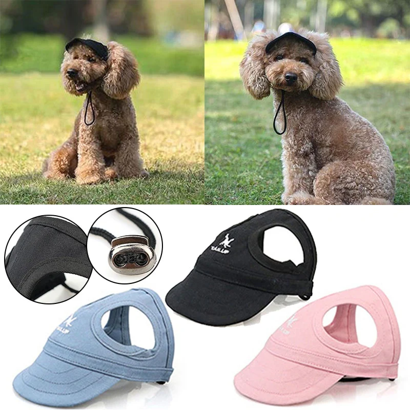 Pet Baseball Caps Cute Dog Sun Hats Puppy Wear-resistant Peaked Cap Summer Outdoor Sun-proof Universal Solid Oxford Caps - Image 10