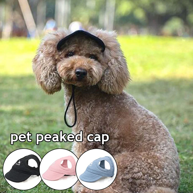 Pet Baseball Caps Cute Dog Sun Hats Puppy Wear-resistant Peaked Cap Summer Outdoor Sun-proof Universal Solid Oxford Caps - Image 11