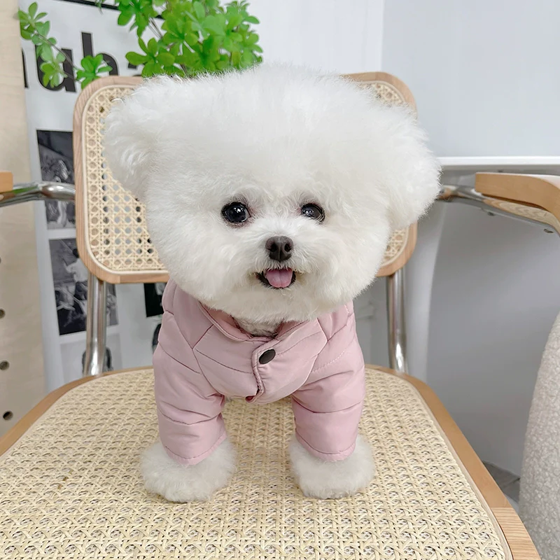 Pet Clothes Fall and Winter New Arrival Cotton and Thickening Four-Foot Pants Teddy Bichon Dog Cat Warm Cotton Coat Jacket - Image 2