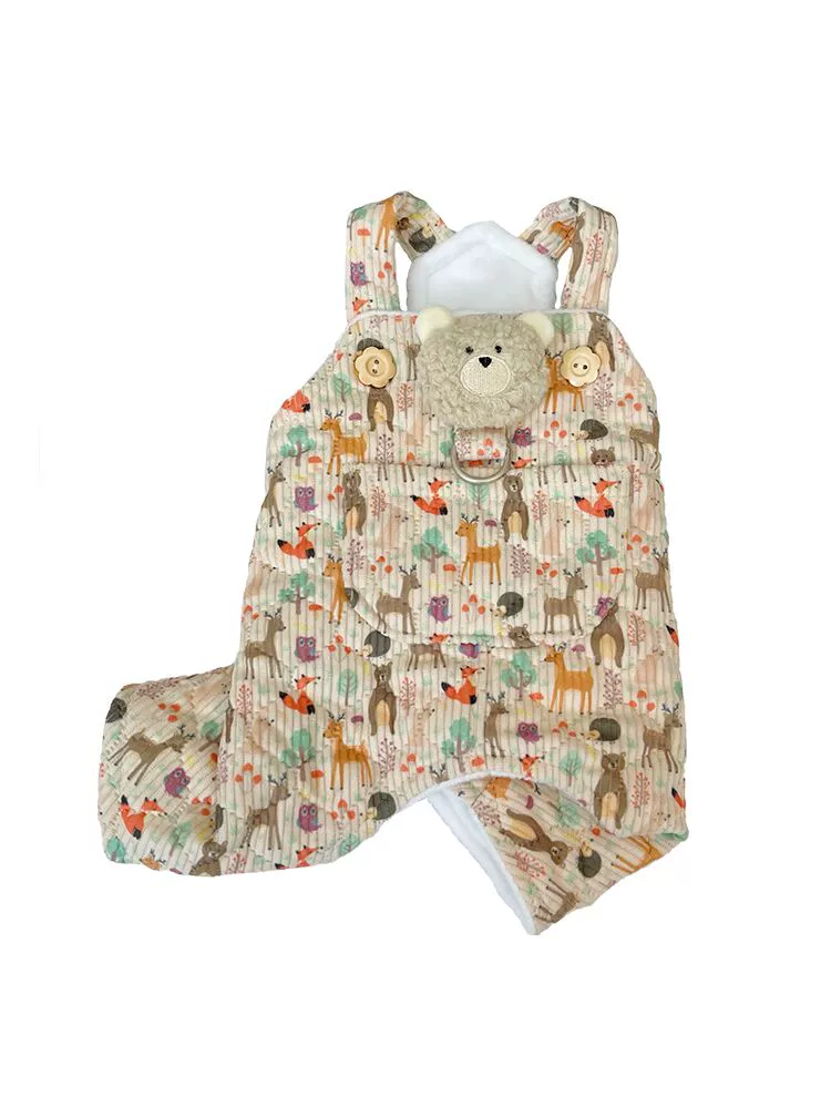 Pet Clothes Fall and Winter New Arrival Quilted Fleece-lined Suspenders Teddy Bichon Dog Cat Traction Buckle Thickened Outwear - Image 5