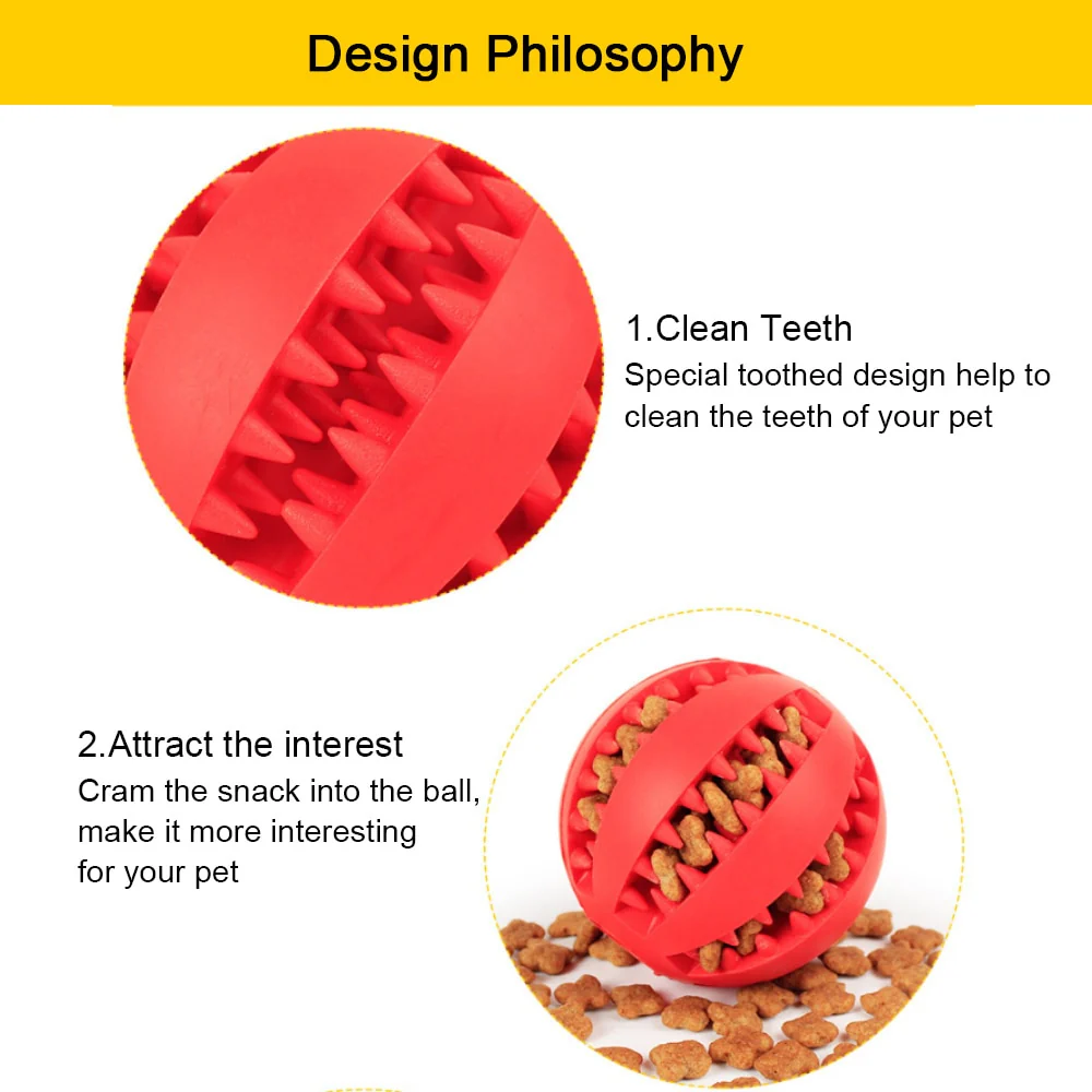 Pet Dog Toy Interactive Rubber Balls for Small Large Dogs Puppy Cat Chewing Toys Pet Tooth Cleaning Indestructible Dog Food Ball - Image 11