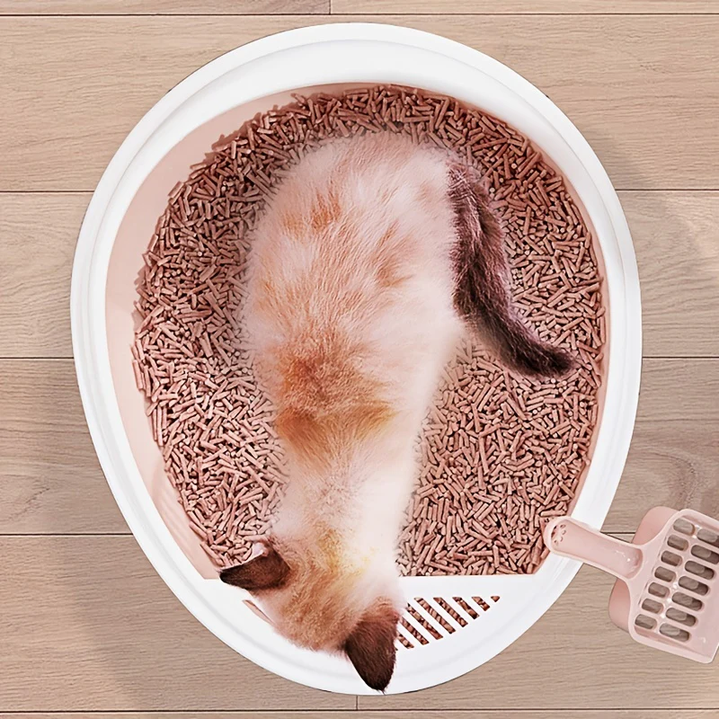 Pet Semi-Enclosed Cat Litter Box Detachable Cat Toilet with Cat Litter Shovel - For Cat Owners - Easy Cleaning & Odor Control - Suitable for Indoor Cats - Great Gift for Cat Lovers - Image 5