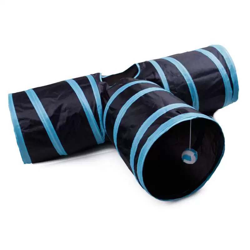 Pet Supplies Cat Ringing Paper Three-Way Tunnel Zhiyi Cat Toy Drill Barrel Foldable Cat Tunnel - Image 6