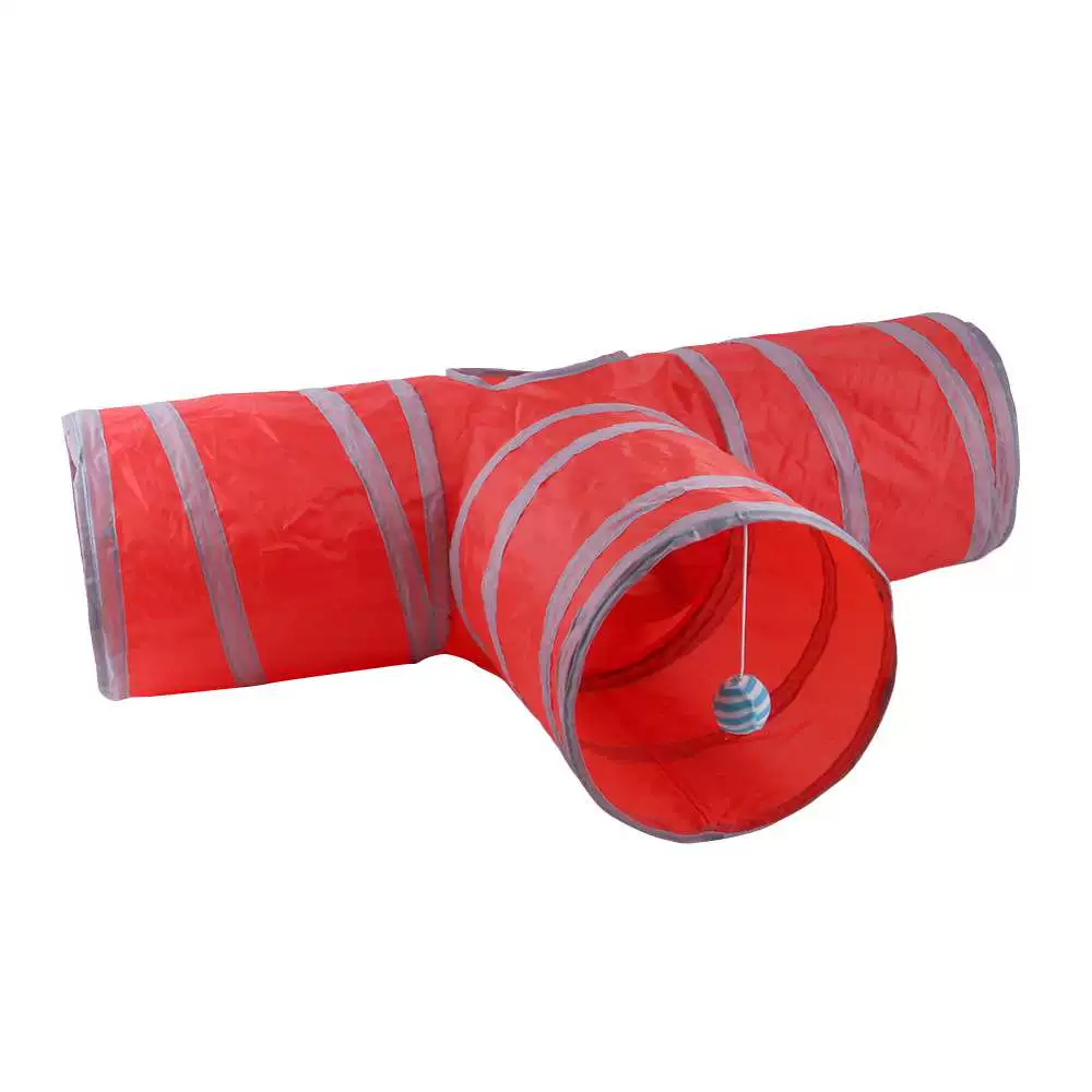 Pet Supplies Cat Ringing Paper Three-Way Tunnel Zhiyi Cat Toy Drill Barrel Foldable Cat Tunnel - Image 8