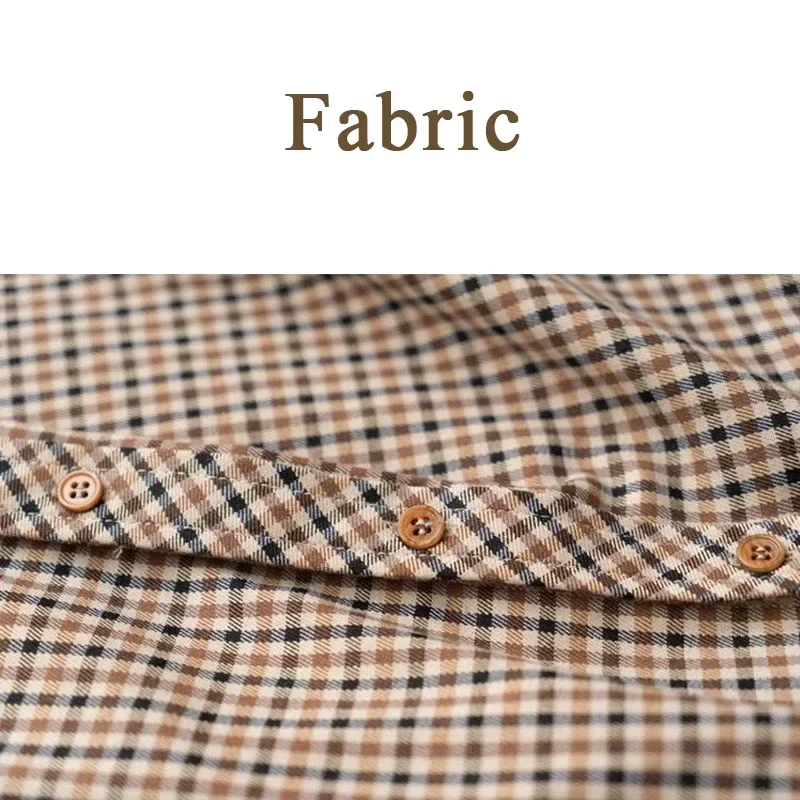 Plaid Shirts Women Elegant Basic Classic Turn Down Collar Retro Loose Office Lady Korean Style Long Sleeve Blouses Femme Clothes - Image 6