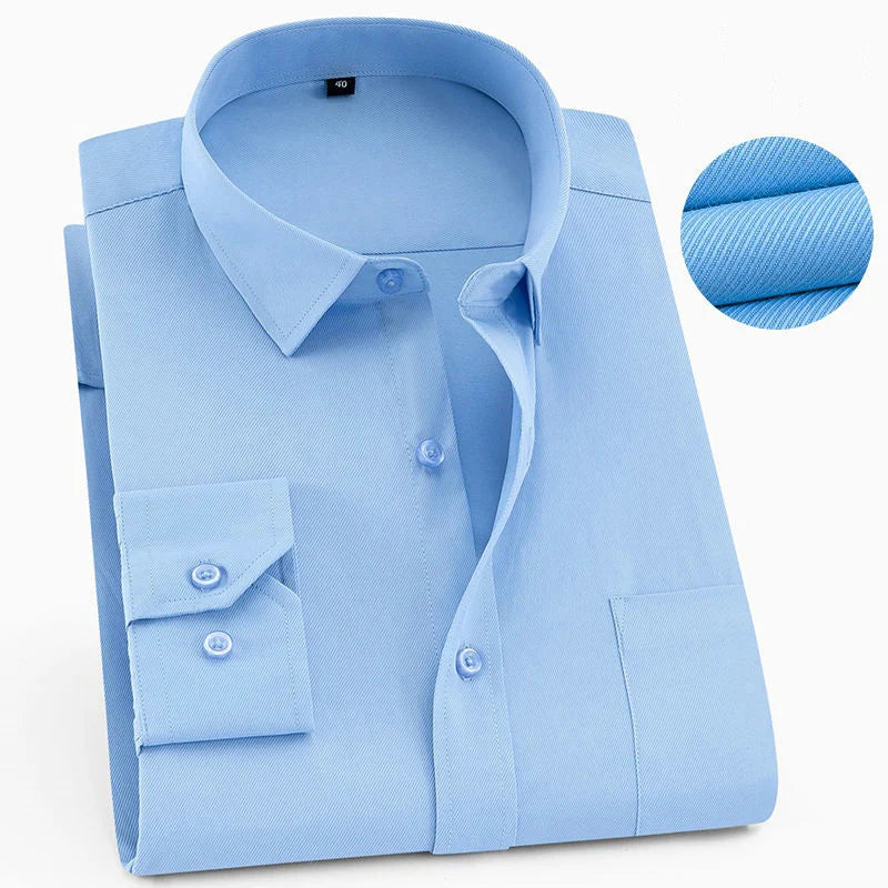 Plus Large Size 8XL 7XL Men's Fashion Casual Long Sleeved Shirt Slim Fit Male Social Business Dress Shirt Brand Men Clothing - Image 13