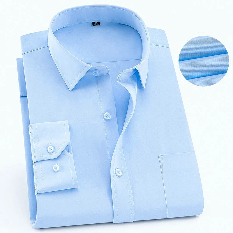 Plus Large Size 8XL 7XL Men's Fashion Casual Long Sleeved Shirt Slim Fit Male Social Business Dress Shirt Brand Men Clothing - Image 4
