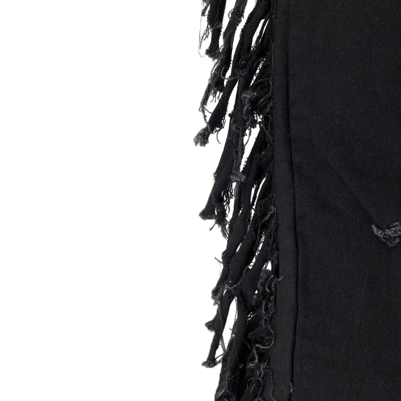 Plus Size 5xl Jean For Women Fringed High Waist Denim Trouser Lady Ripped Hole Pants 2023 Summer Female Wholesale Clothes - Image 6