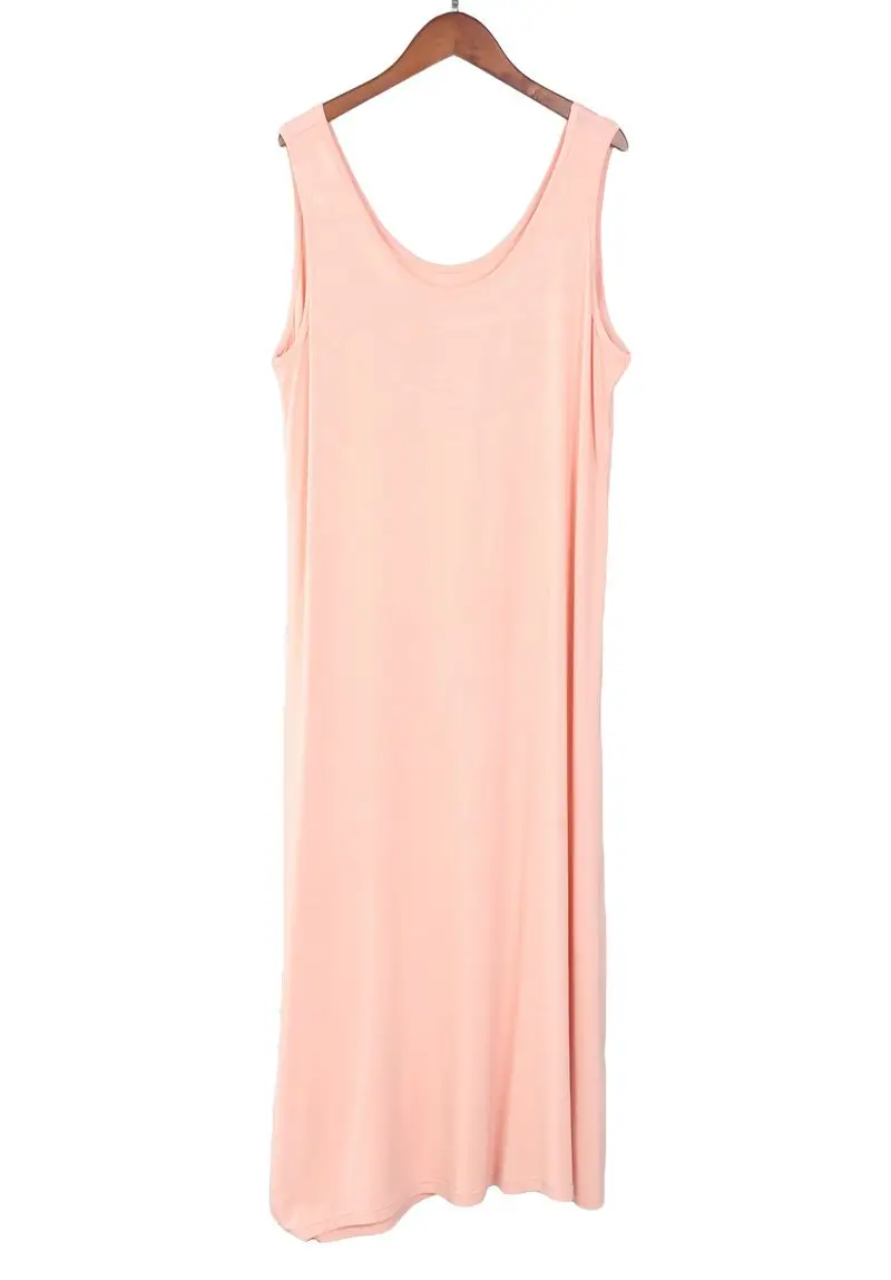 Plus Size 6XL Sexy Modal Lingerie Nightdress Women Casual Sleepwear Long Nightgown Nightie Sleeveless Summer Loose Home Dress - Image 6