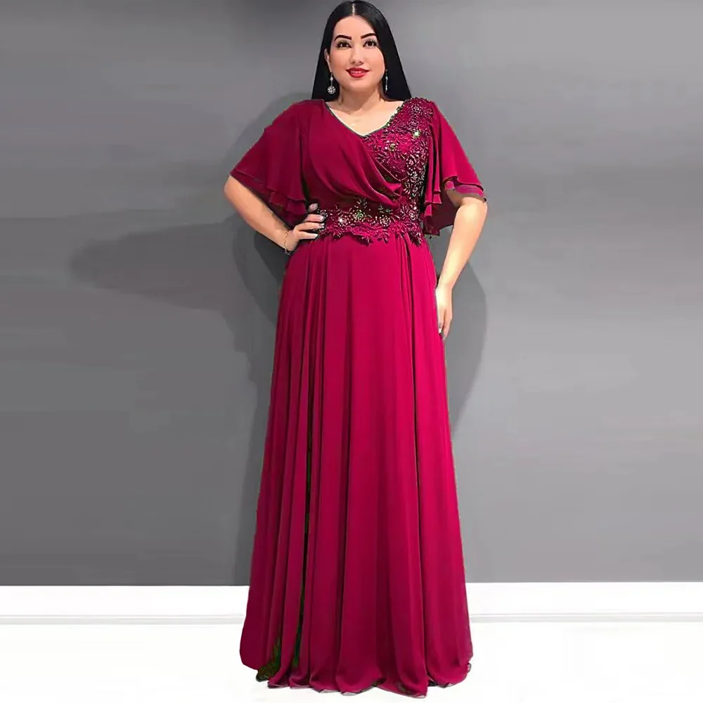 Plus Size African Party Dresses for Women 2023 New Fashion Dashiki Ankara Lace Wedding Gowns Elegant Turkey Muslim Maxi Dress - Image 9