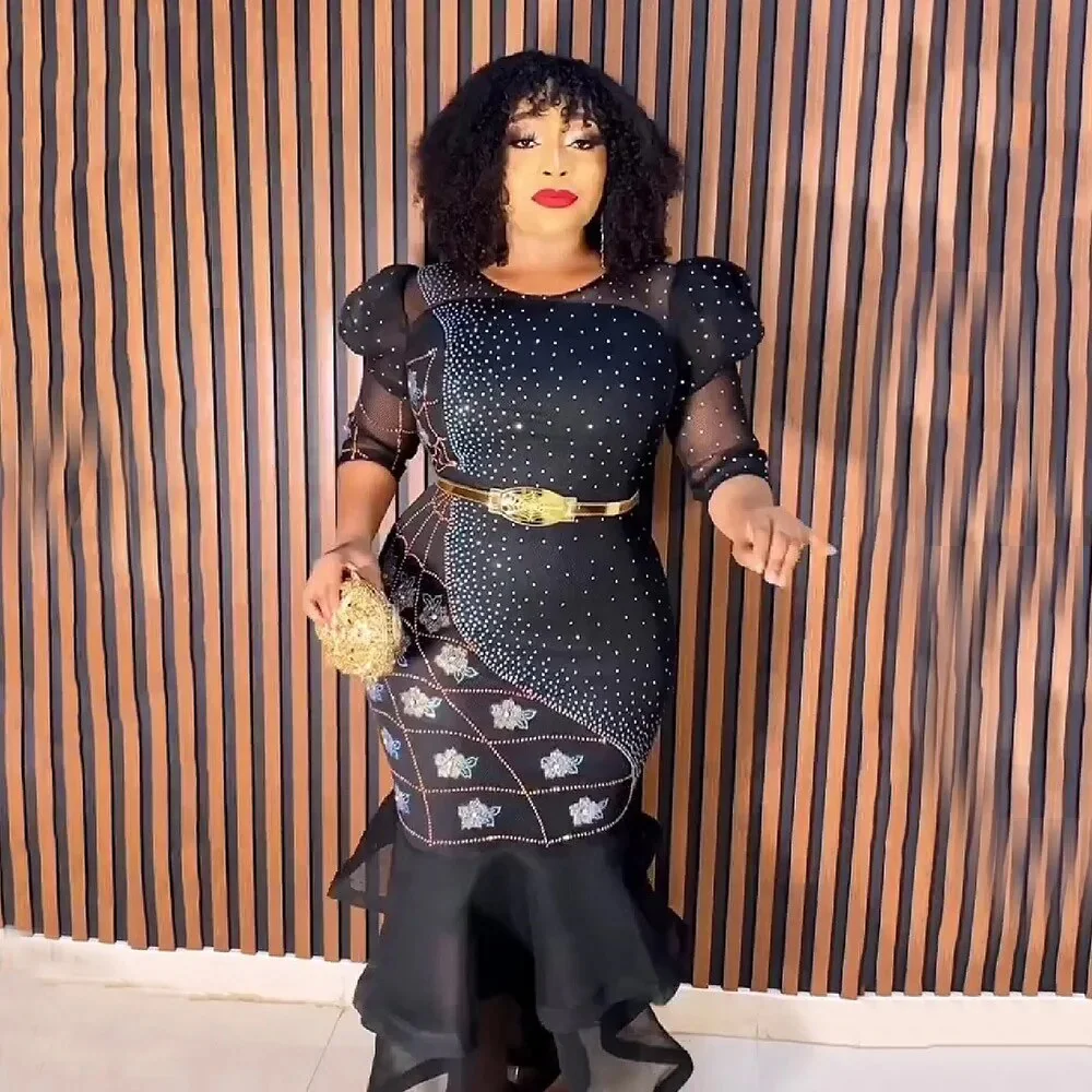 Plus Size African Party Dresses for Women Dashiki Ankara Wedding Evening Gown Sexy Bodycon Maxi Long Dress Africa Clothing 2023 - Image 6