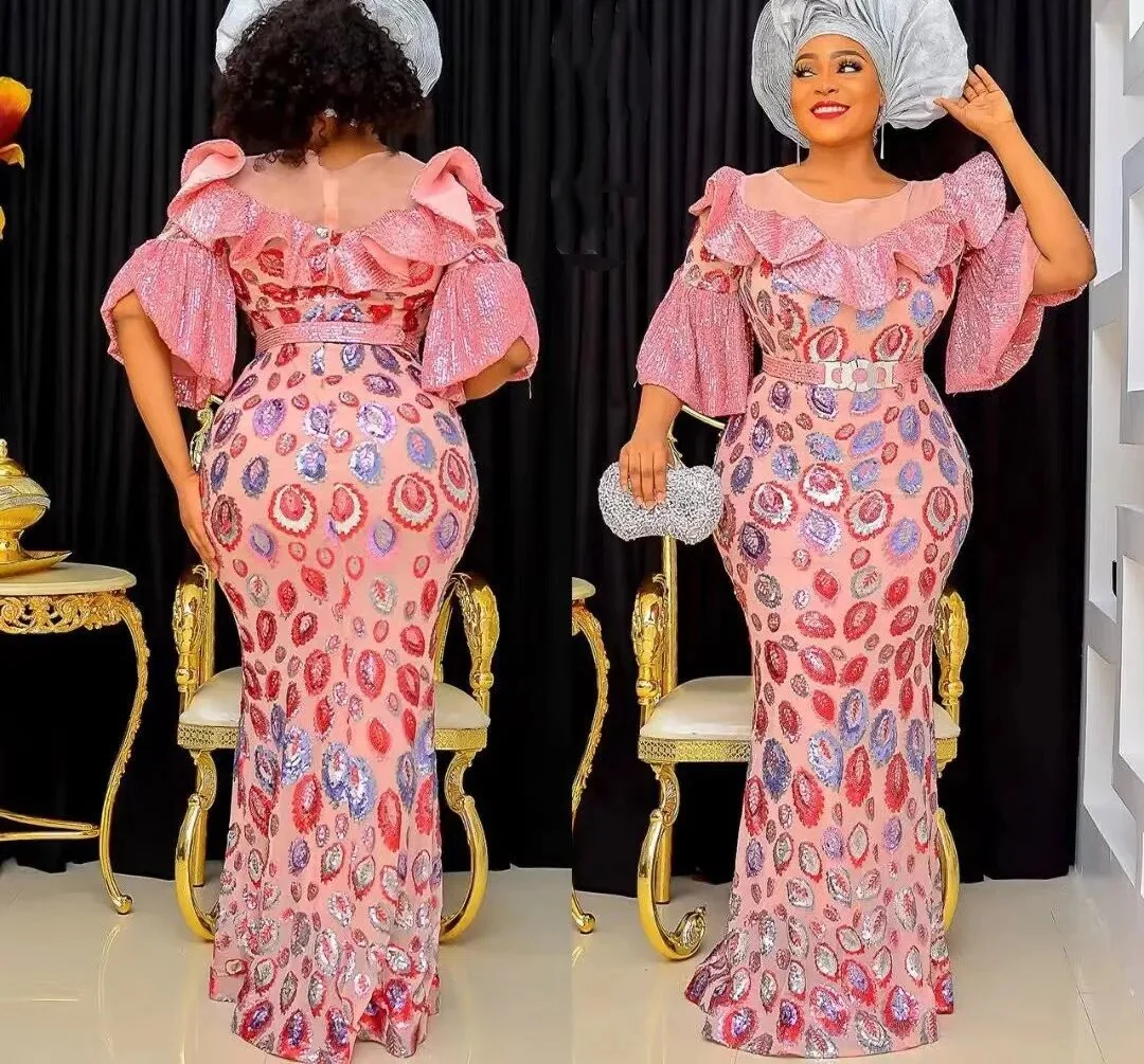 Plus Size African Party Long Dresses for Women 2023 New Dashiki Ankara Sequin Evening Gowns Turkey Outfits Robe Africa Clothing - Image 7