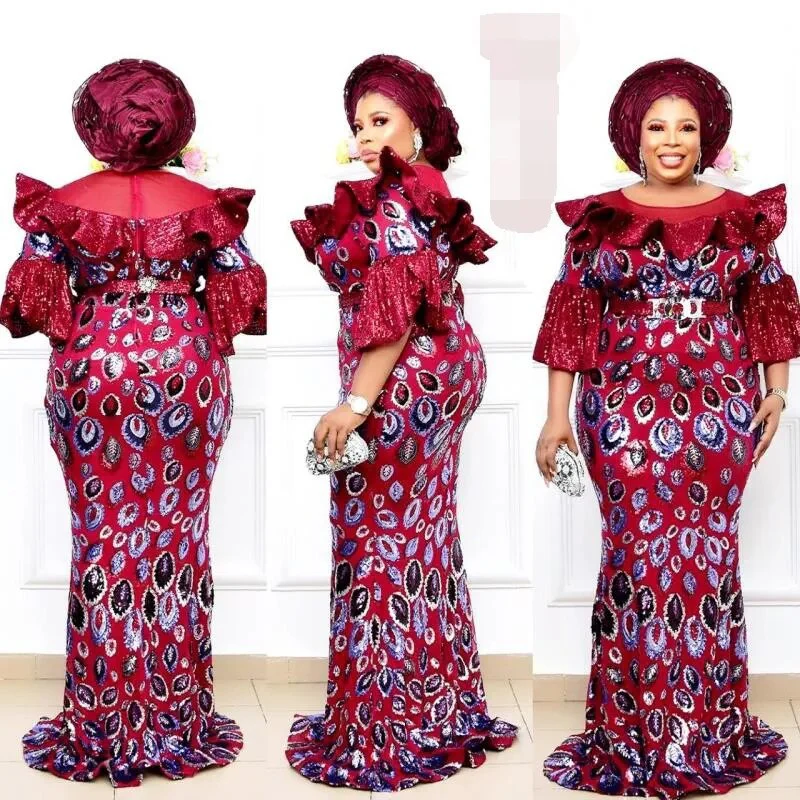 Plus Size African Party Long Dresses for Women 2023 New Dashiki Ankara Sequin Evening Gowns Turkey Outfits Robe Africa Clothing - Image 8