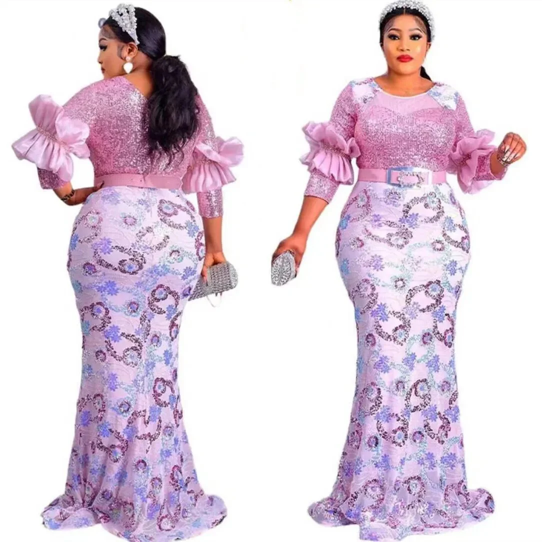 Plus Size African Party Long Dresses for Women 2023 New Dashiki Ankara Sequin Evening Gowns Turkey Outfits Robe Africa Clothing - Image 9