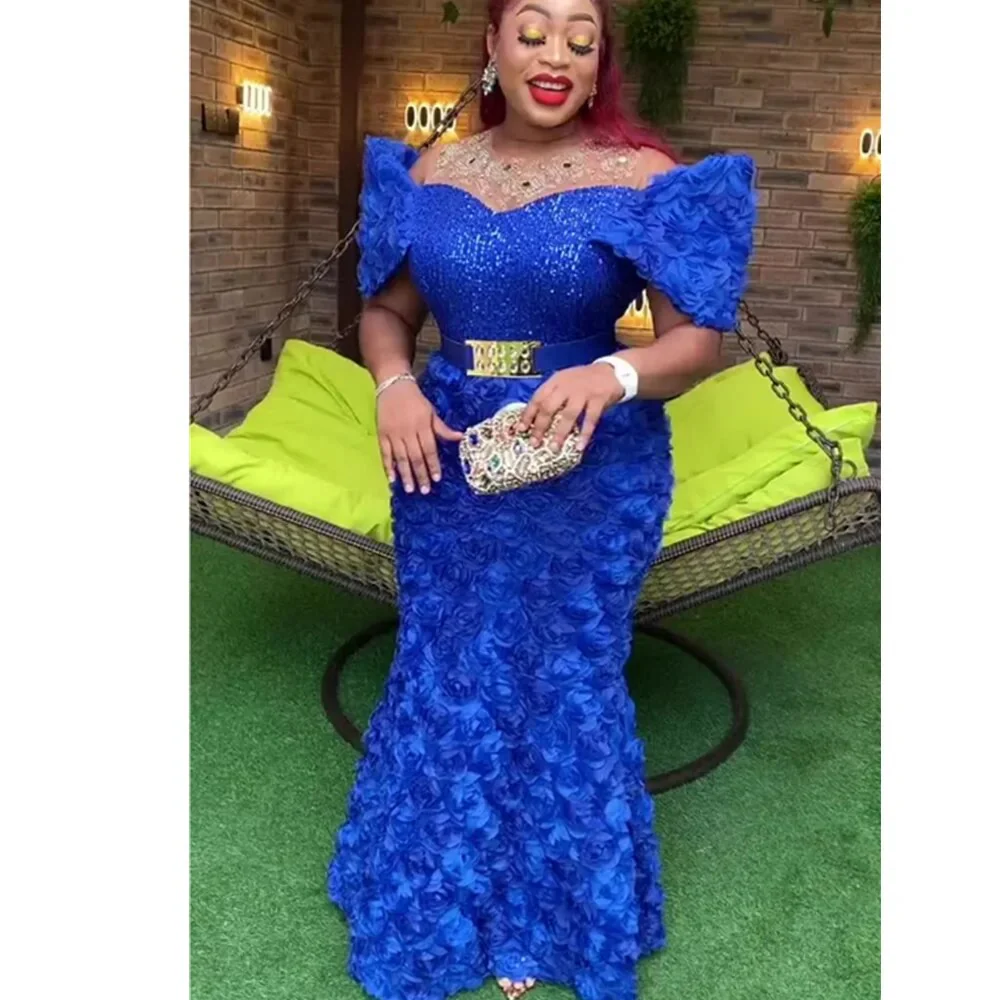 Plus Size Evening Dresses for Women African Luxury Sequin Gown Elegant Turkey Wedding Party Long Dress Ankara Ladies Clothing - Image 8
