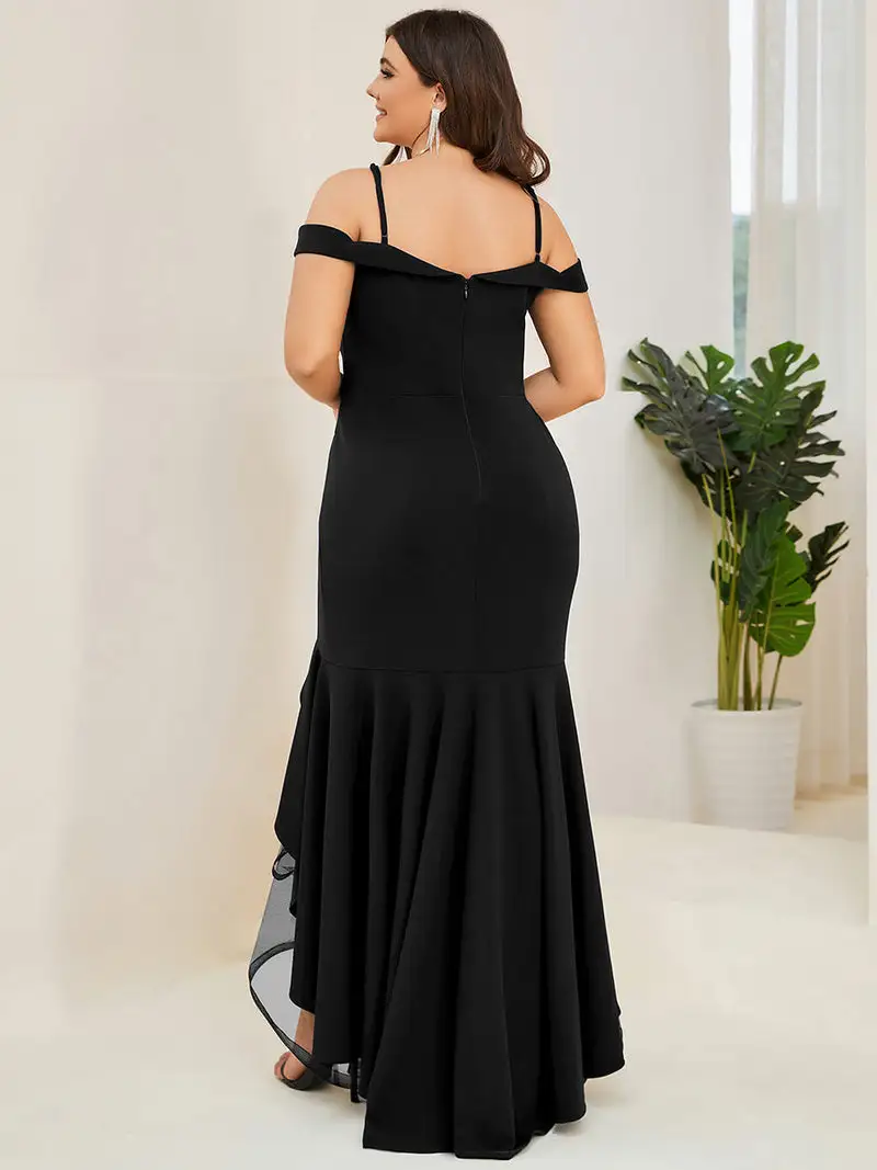Plus Size Evening Dresses Long Short Sleeve Spaghetti Strap Deep V Neck and Fishtail Gown 2023 Ever Pretty of Prom Women Dress - Image 2