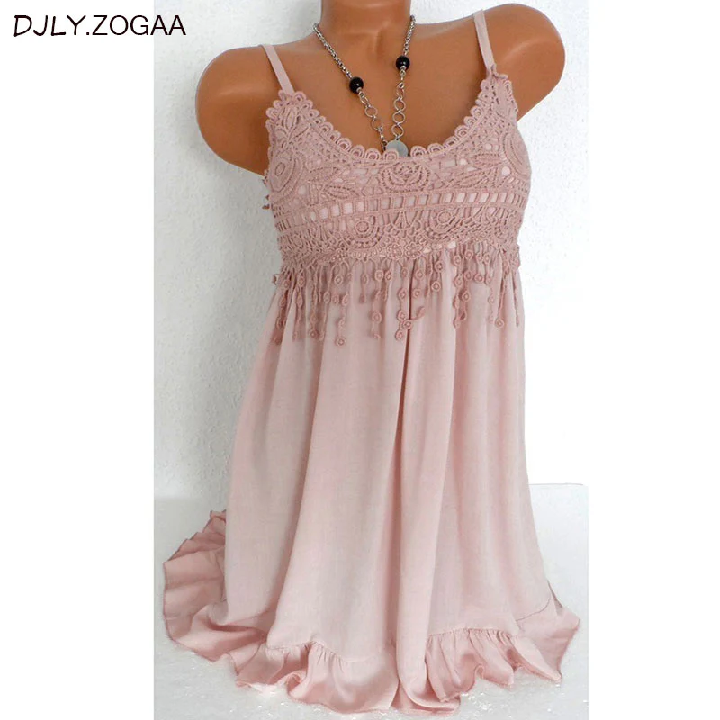 Plus Size Fashion Women Sexy vest dress Summer Sleeveless Top Lace Tank Shirt Blouse 7 Colors - Image 11